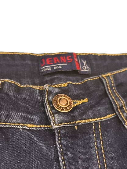 Boys Cargo Jeans Dark Blue Streetwear Style - Length 77cm / Waist 29cm