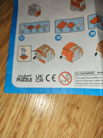 Professor Puzzle Little Bricks - Tiger Construction Toy Set