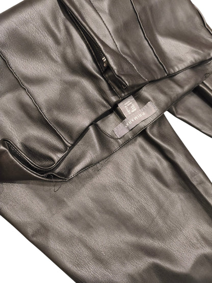 Primark Women’s Black Faux Leather Leggings Trousers Size UK 10 EUR 38 High Rise