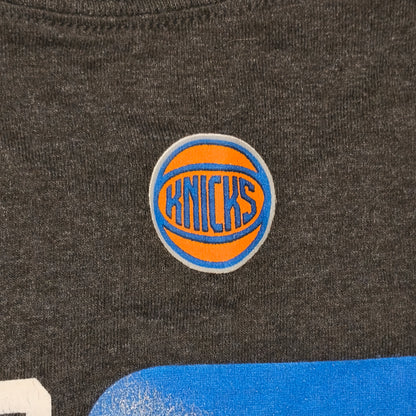 Majestic NBA New York Knicks Porzingis #6 T-Shirt Mens XL Grey Graphic Tee