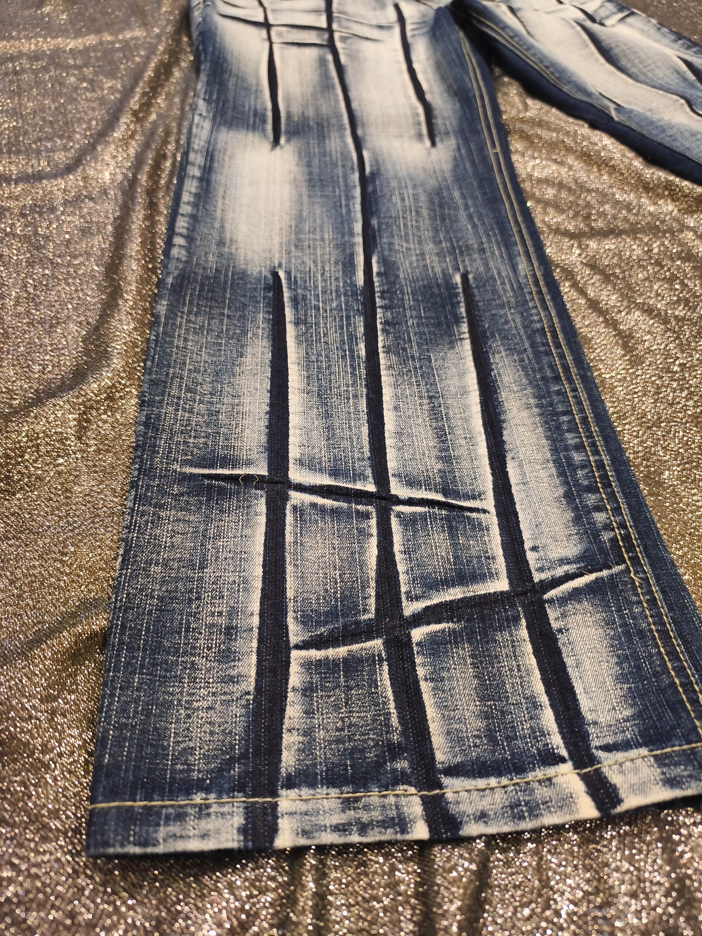Vintage Raw Blue EU Baggy Jeans 30x30 Y2K Streetwear Crosshatch Blue Denim