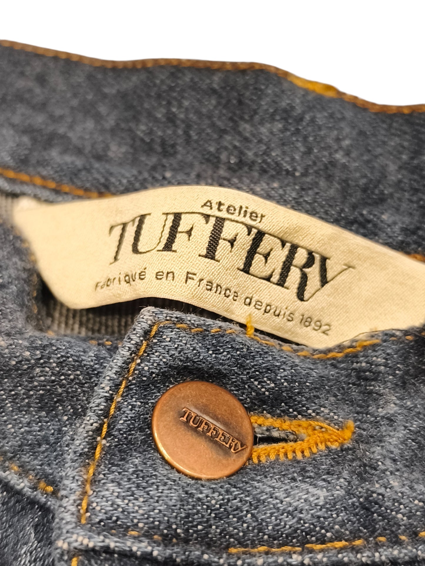 Atelier Tuffery France Raw Denim Jeans - 45% French Wool Blend - Size 42 (US 32)