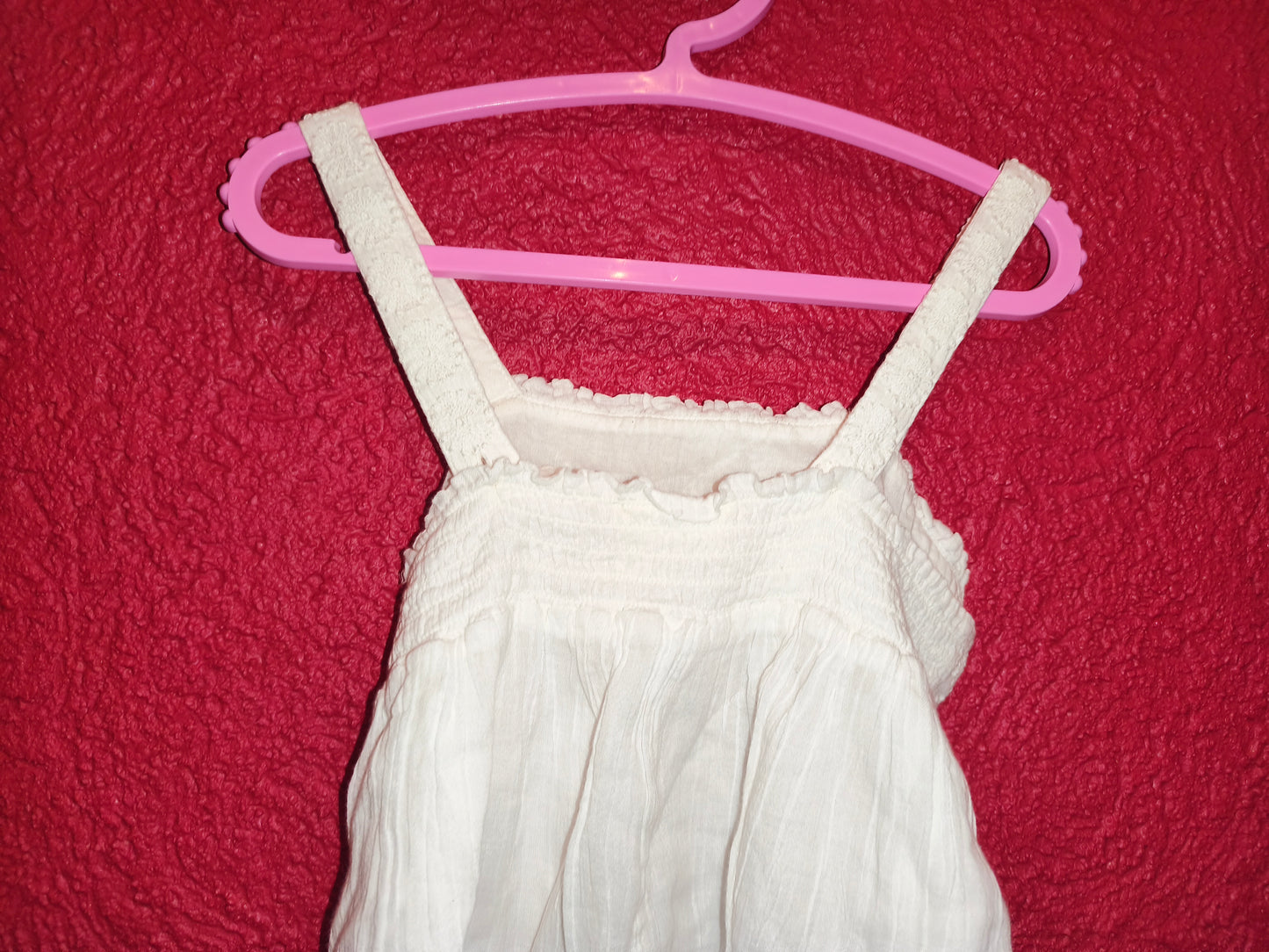 Mini Boden Girls White Broderie Anglaise Cotton Sun Top / Cami – Size 5-6 Years
