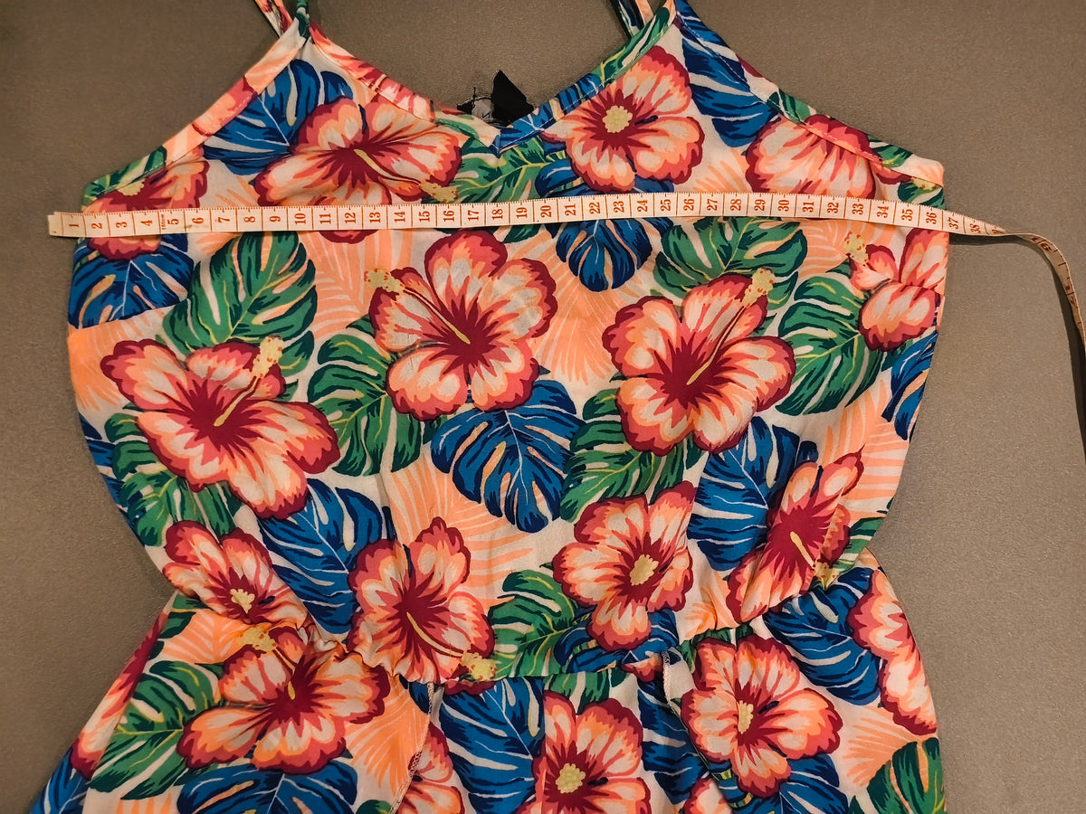 New Look 915 Generation Girls Tropical Hibiscus Floral Playsuit | Size 10–11Y (140–146 cm)