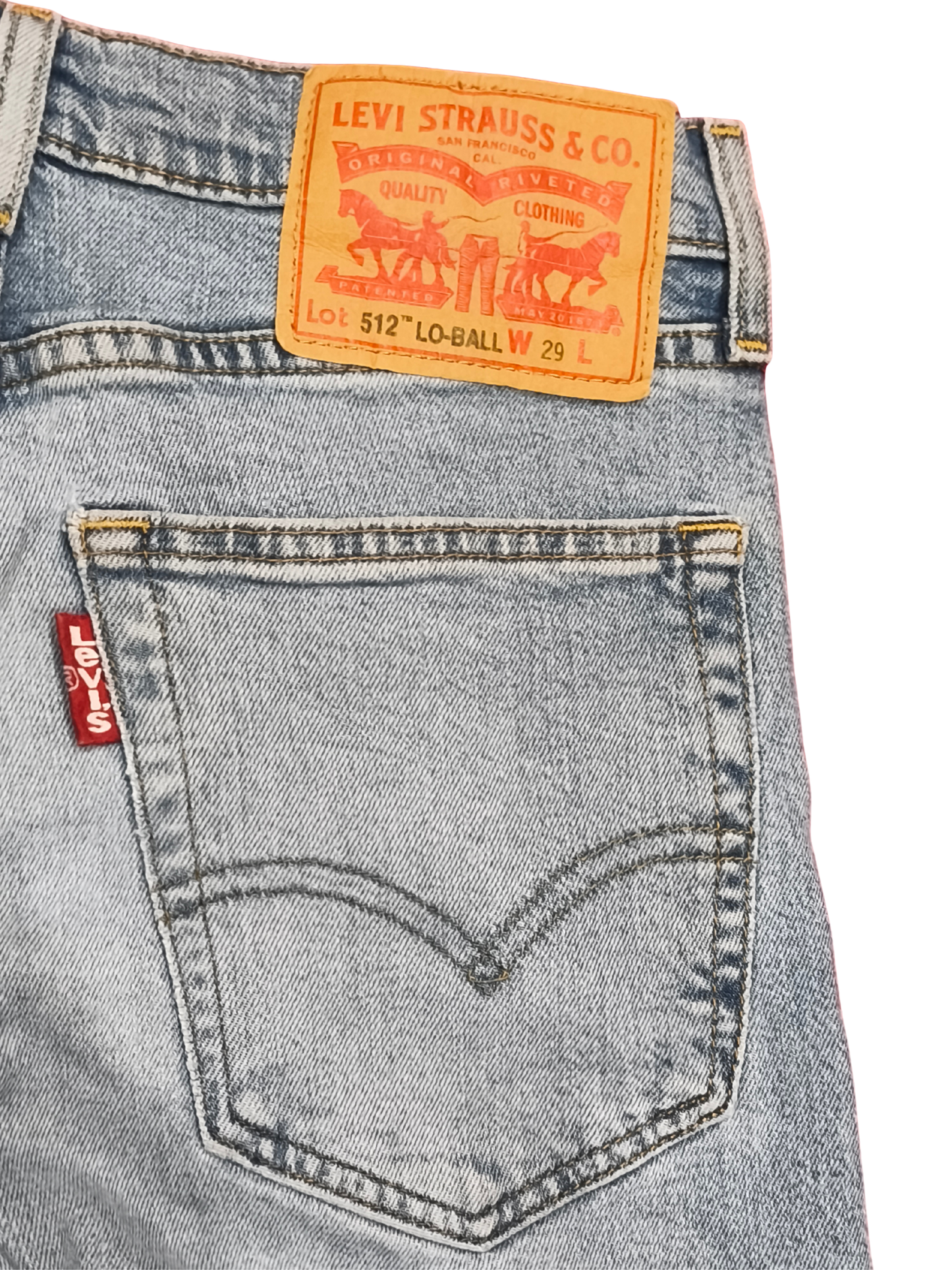 Levi’s 512 Lo-Ball Slim Taper Jeans Men’s 29 Light Wash Denim Stacked/Cropped