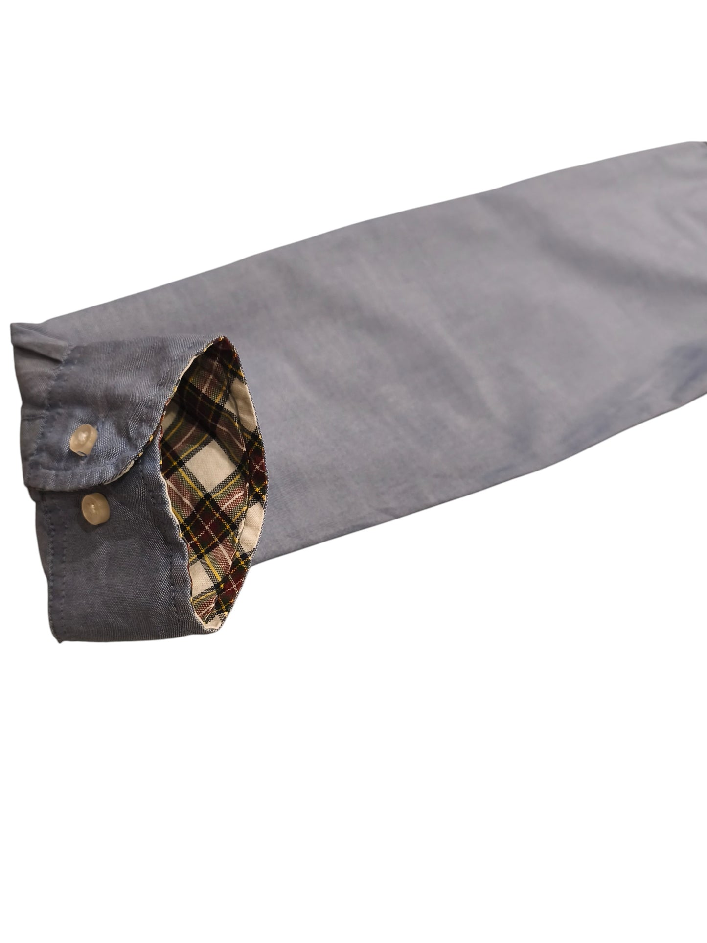 Tommy Hilfiger Shirt Mens Medium Blue Oxford Plaid Elbow Patches New York Fit