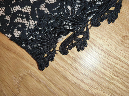 NWT Lipsy London VIP Lace Cocktail Dress – Black & Nude Strapless Bodycon, UK 10 / EU 38