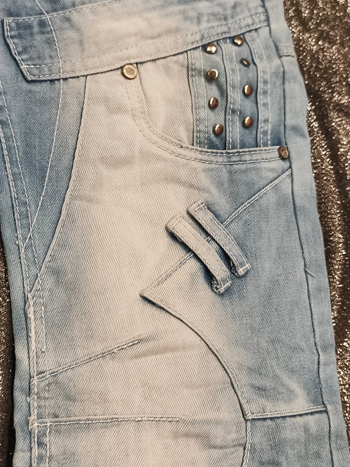 J Rag Famous Denim Mens Blue Jeans Size 30 Distressed Studded Y2K JR3117