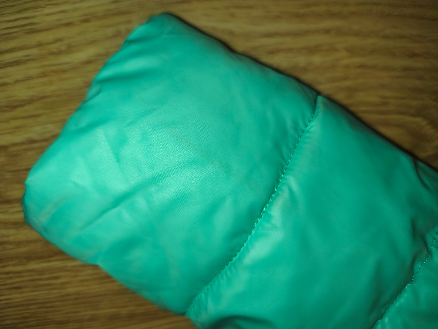 Qi Hong Yun Embellished Puffer Jacket - Mint Green/Teal Gem Accent (Size XXL / fits L-XL)