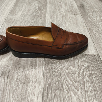 Berwick 1707 Brown Leather Penny Loafers Mens Size UK 7.5 Goodyear Welted Spain