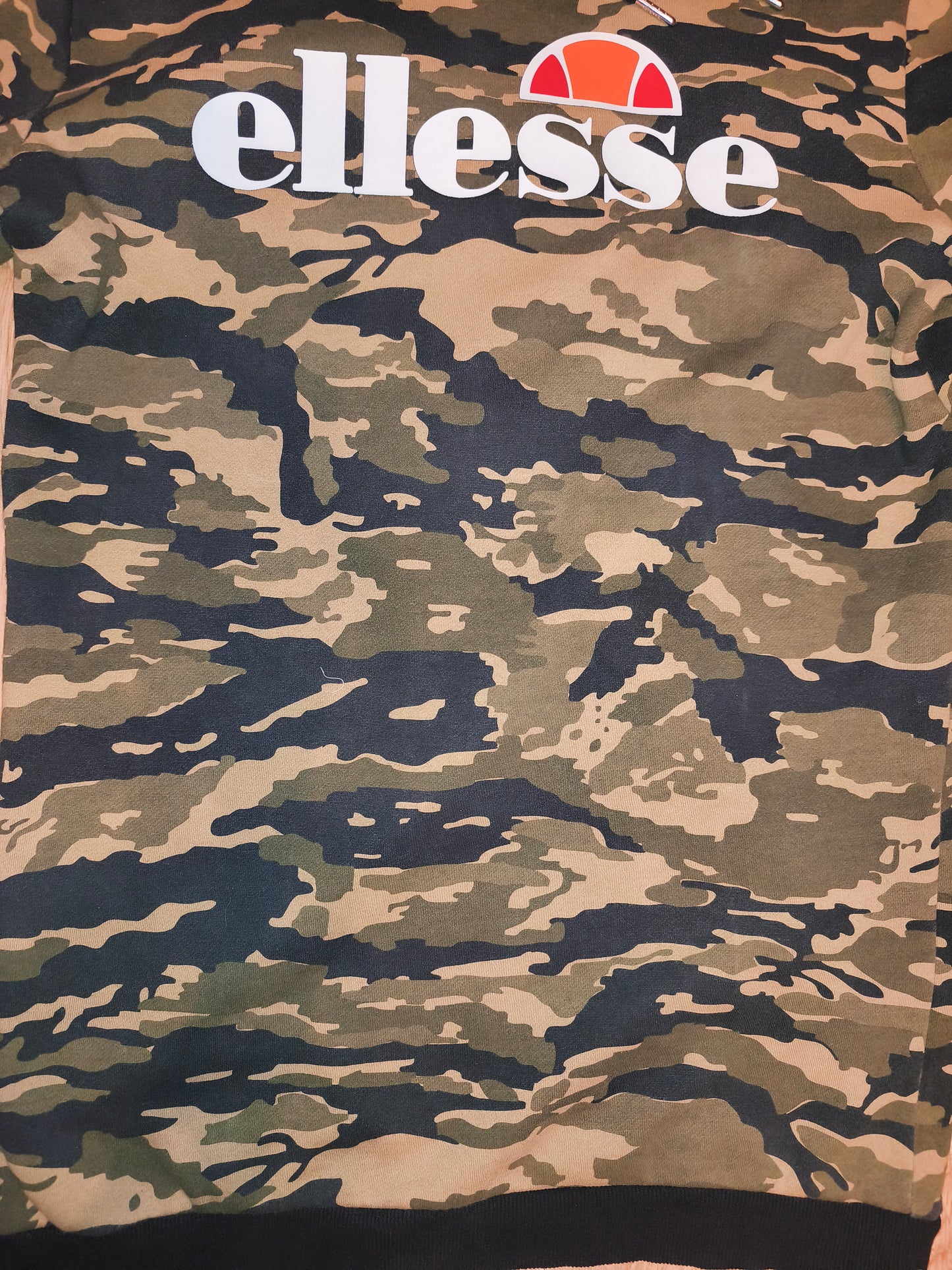 Ellesse Maroo Camo Longline Hoodie – Tiger Camouflage – Unisex Fits M (Tagged Women's S / UK 8)