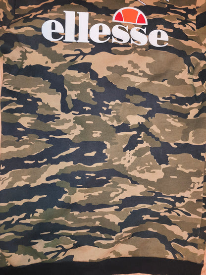 Ellesse Maroo Camo Longline Hoodie – Tiger Camouflage – Unisex Fits M (Tagged Women's S / UK 8)