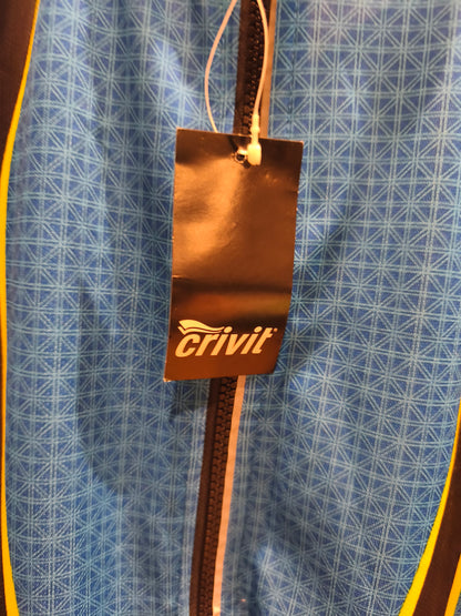 Crivit Sports Cycling Top Men's Large Blue Full Zip Short Sleeve Biker Jersey NWT