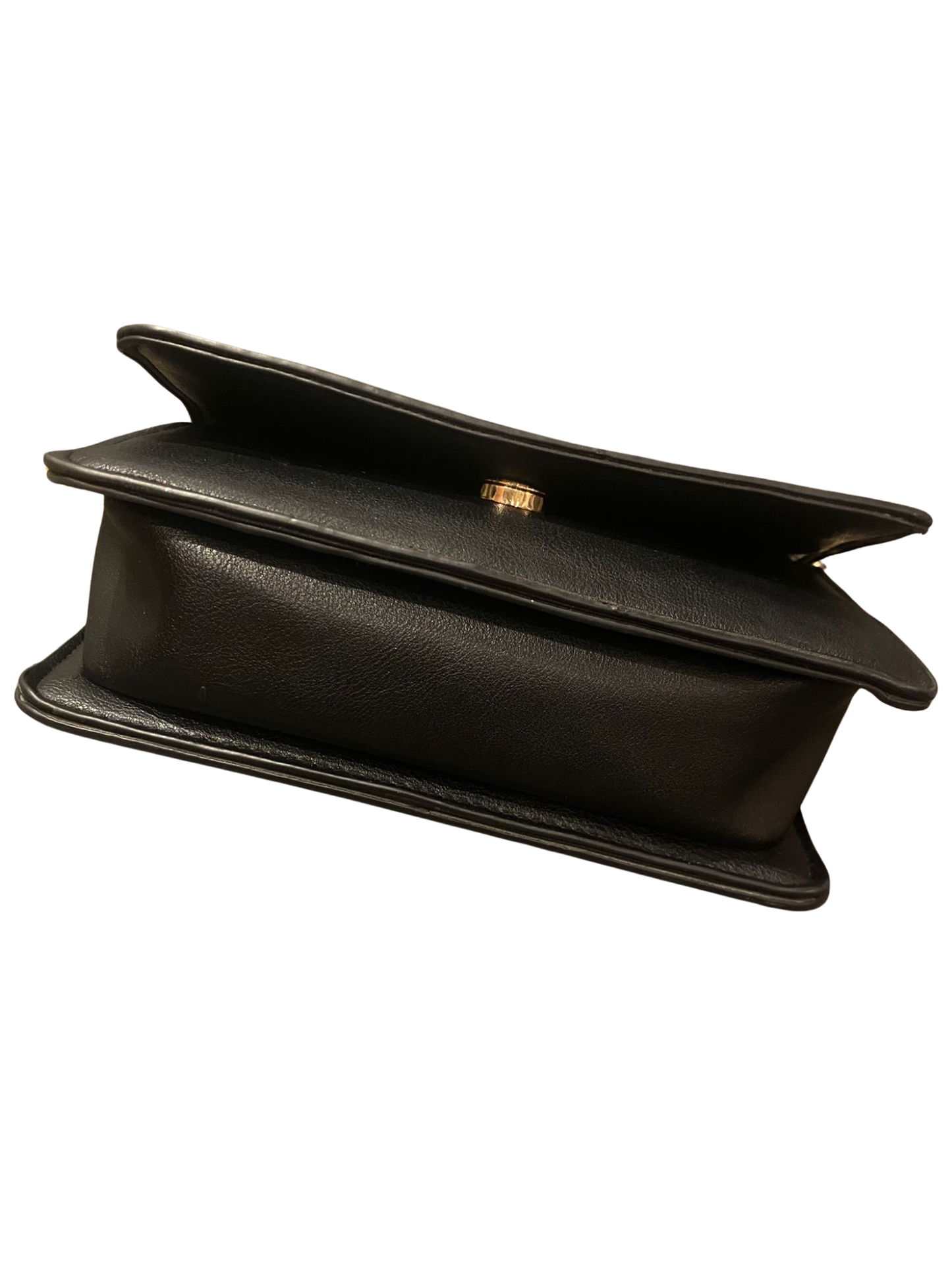 COSTES Black Shoulder Bag Gold Chunky Chain Link Strap Crossbody Minimalist