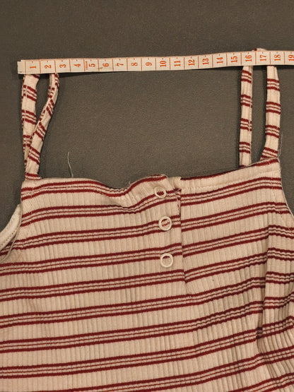 ZARA Girls Red & White Striped Ribbed Sundress | Size 8 (128 cm)