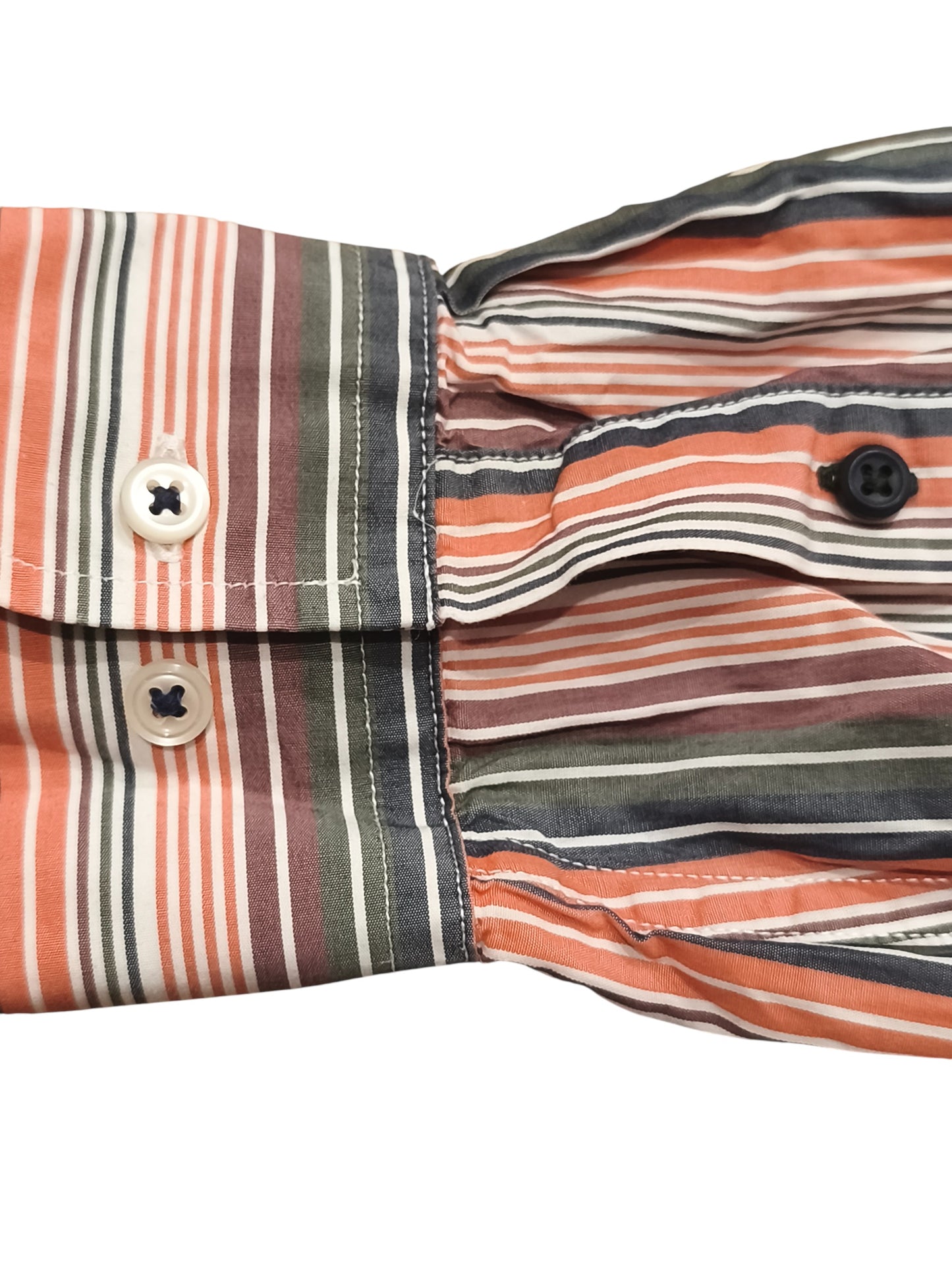 Tommy Hilfiger Shirt Mens Large Custom Fit Long Sleeve Multi Stripe Cotton Logo