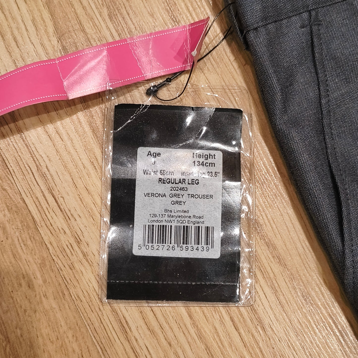 BHS Back2Flip Boys Grey School Trousers Pants Age 9 Height 134cm Adjustable Waist
