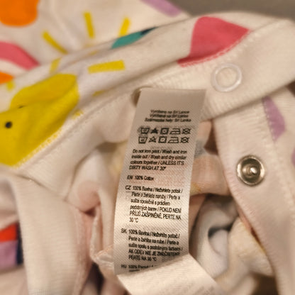 F&F Fred & Flo Floral Rainbow Sun Print Footed Sleepsuit Babygrow | 100% Cotton 2-3Y / 98cm
