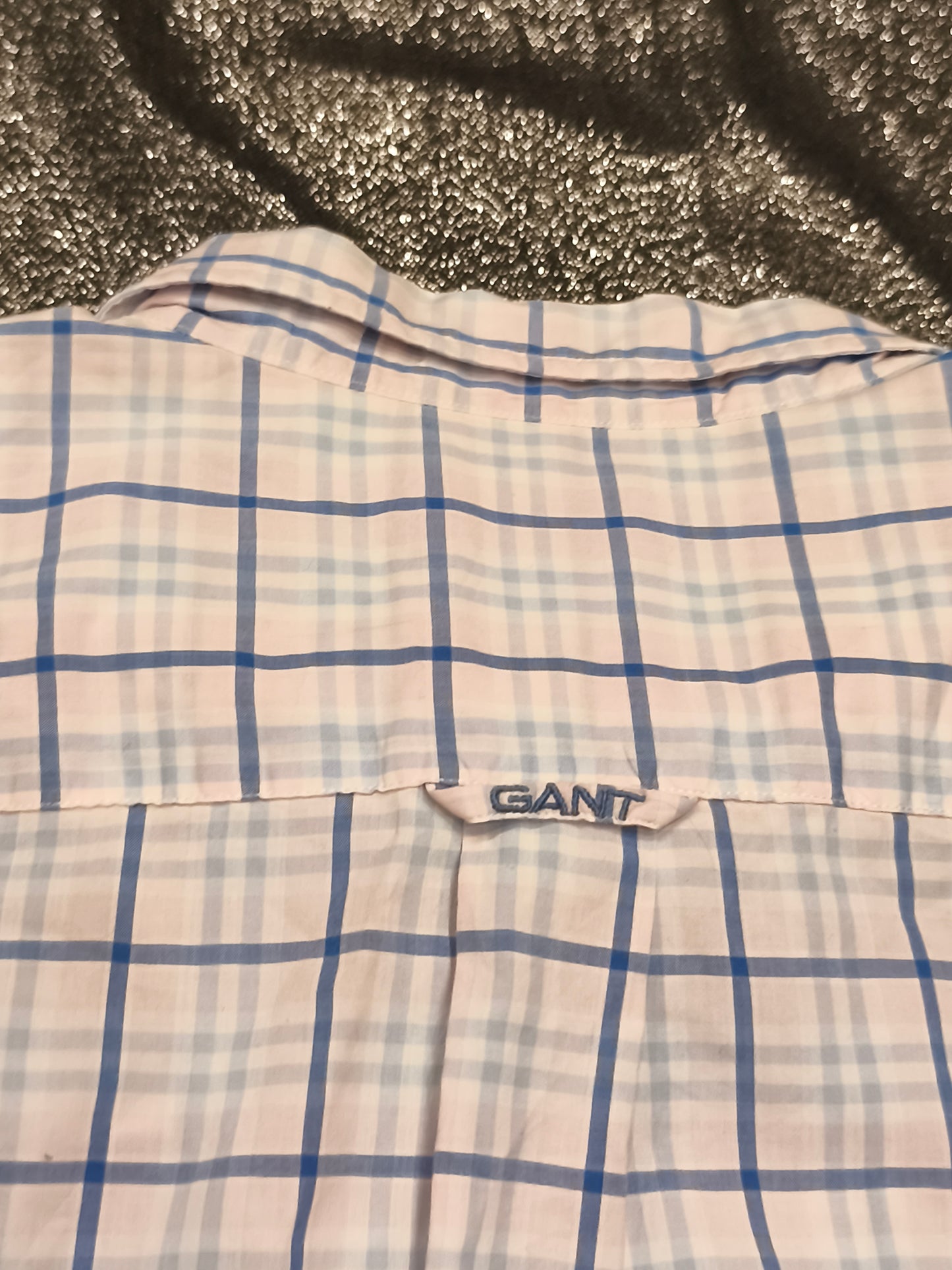 GANT Alassio Poplin Shirt Men's 2XL Regular Fit Blue Pink Plaid Long Sleeve