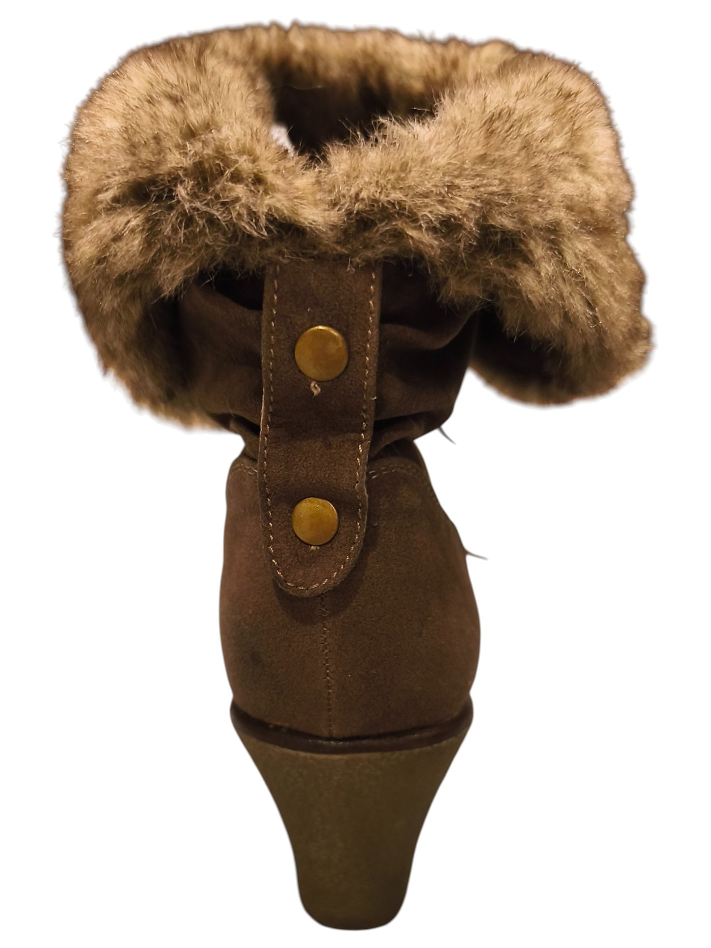 Claudia Ghizzani Women’s Wedge Ankle Boots – Faux Fur Trim Lace-Up – 41