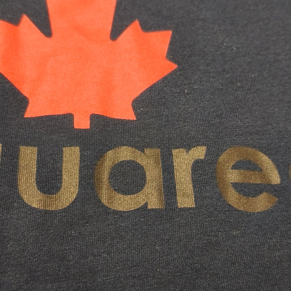 Dsquared2 Mens T-Shirt Size L Navy Blue Maple Leaf Graphic Print Short Sleeve