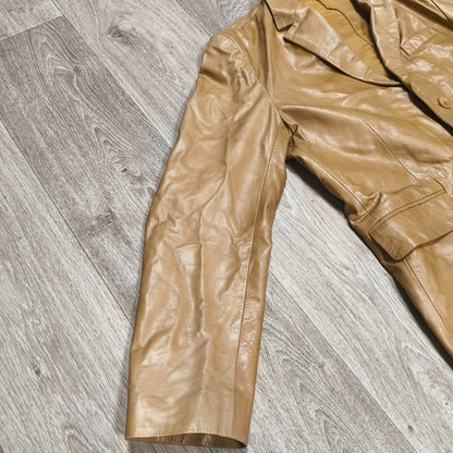 Tiger of Sweden Mens Tan Beige Soft Leather Blazer Jacket Two Button Coat