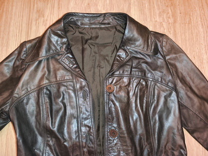 Vintage Fredrikson Jyväskylä Genuine Leather Jacket – Dark Brown – EU Size 36
