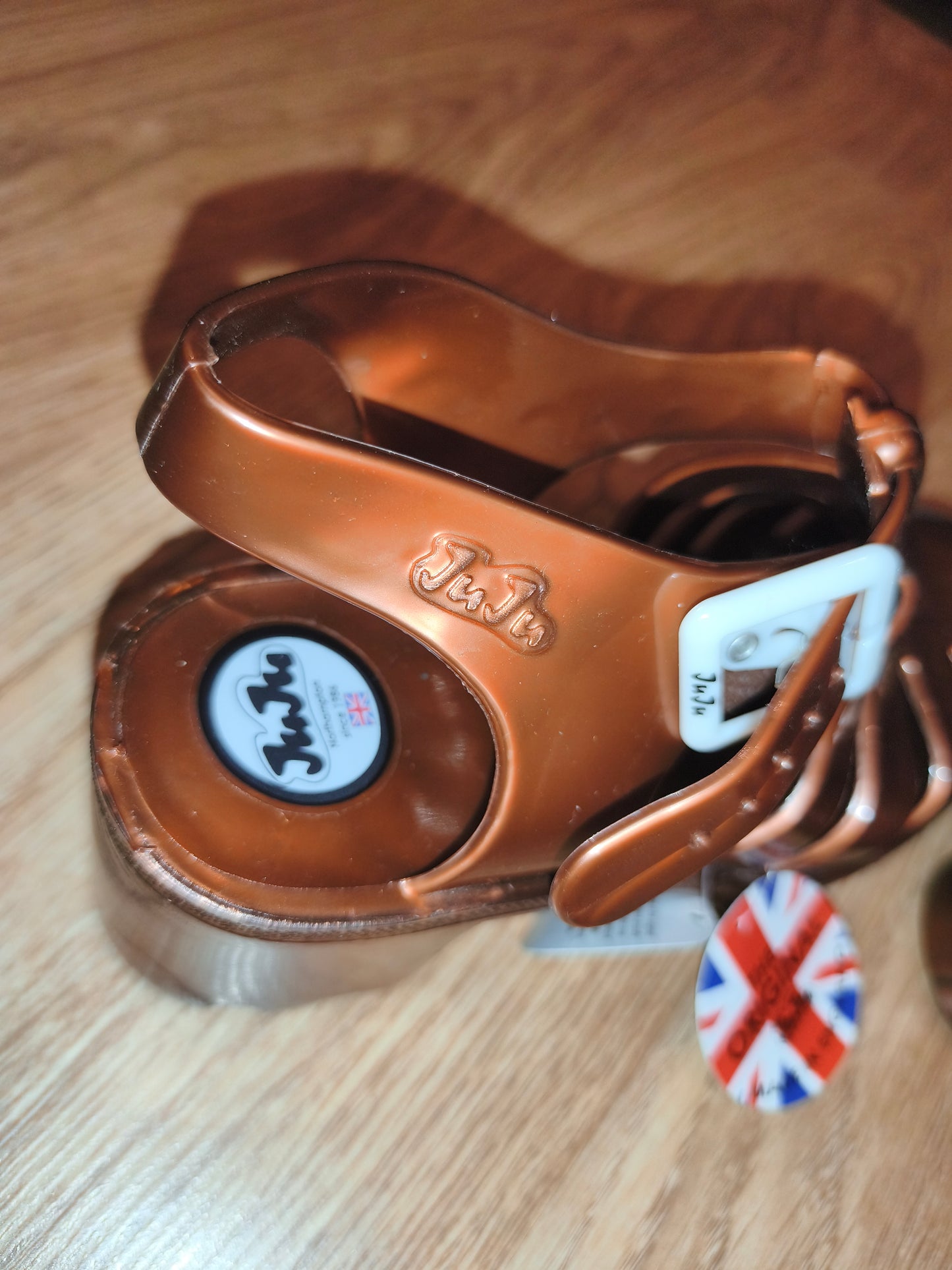 JuJu Original Maxi Heeled Jelly Sandals Bronze Metallic | UK 5 EU 38 US 7 | New