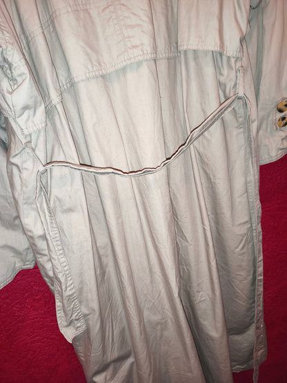 Vintage 80s/90s OZONO Beige Oversized Trench Coat | Double-Breasted Long Duster (Size L/XL)