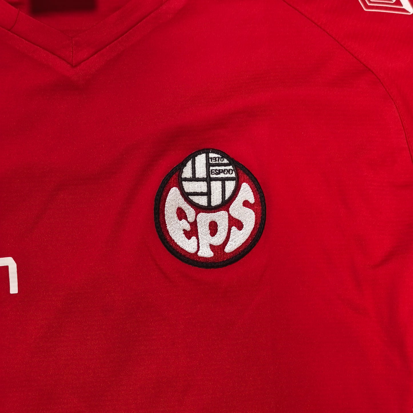 Umbro EPS Espoo Football Shirt Soccer Jersey Red Long Sleeve Size XS #6