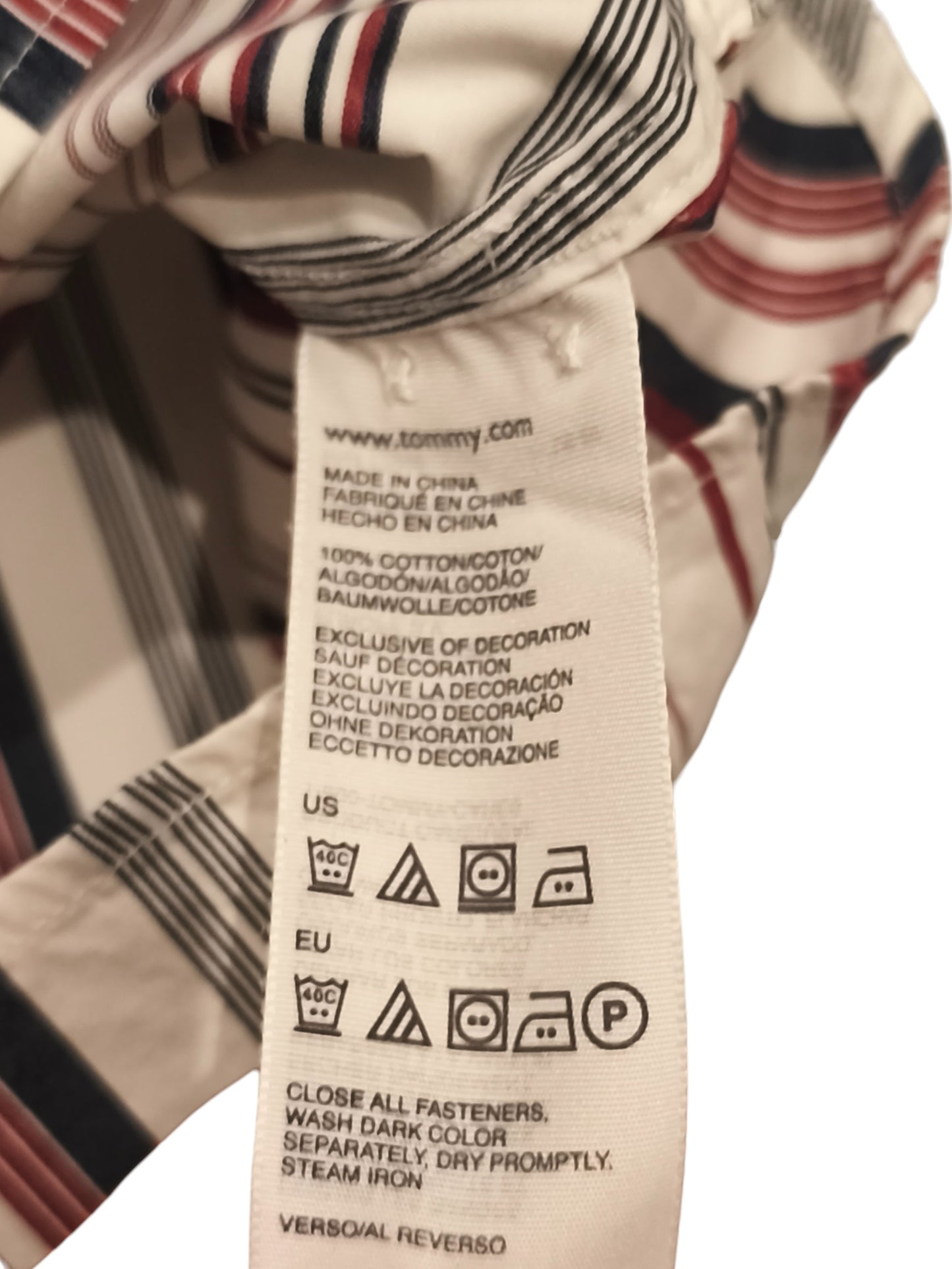 Tommy Hilfiger Vintage 80s 2-Ply Cotton Striped Shirt Men's M Button Down