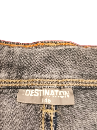 Destination Boys Denim Shorts Size 146 Blue Acid Wash Adjustable Waist Jeans