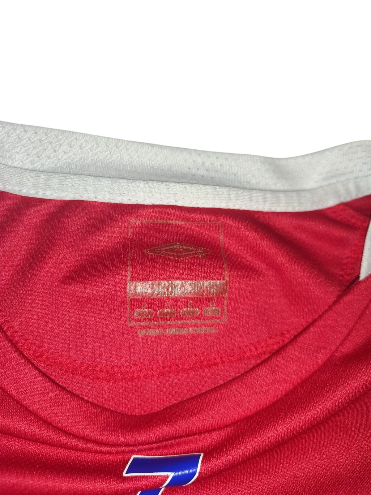 Vintage Umbro Rival Football Jersey Shirt Red White #7 Size M L Rare Soccer
