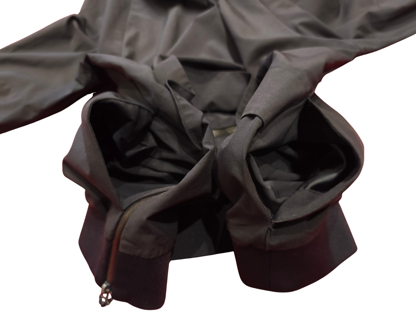 Zara Man Tech Hooded Windbreaker Pullover Jacket Black Side Zip Back Pocket M