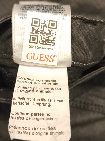 GUESS Los Angeles Women’s Skinny Jeans Waxed Coated Black Grey Size 28