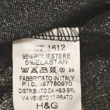 H&G Womens Metallic Silver Glitter Shimmer Sparkle Twist Front Top Made in Italy