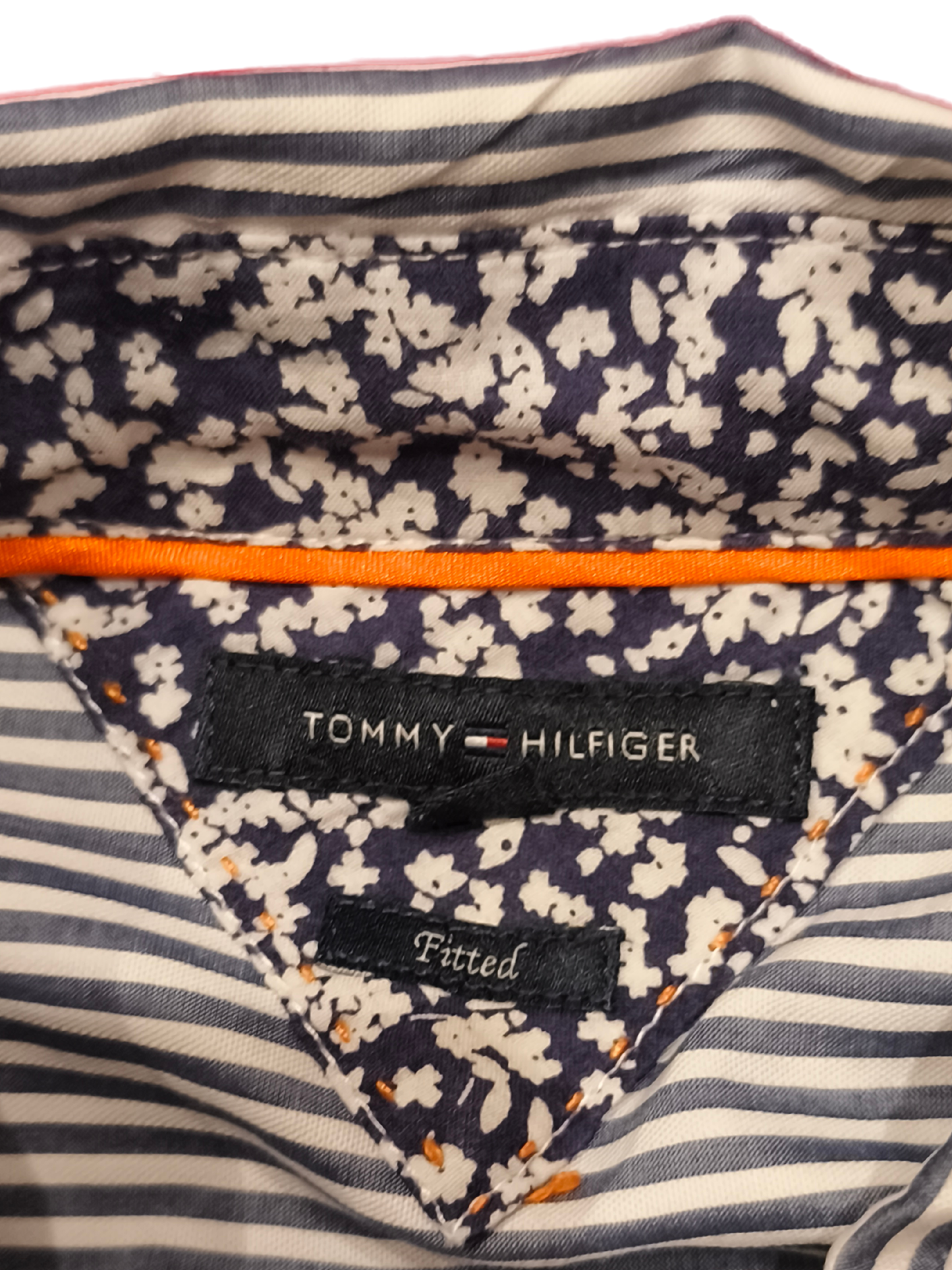 Tommy Hilfiger Women's Blue/White Striped Ruffle Button-Down Shirt - Size 10 - F