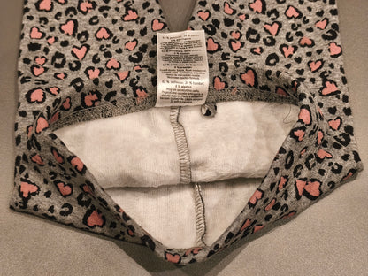 Impidimpi Baby Girls Fleece Lined Leopard & Heart Print Leggings | Size 92 (1.5–2Y)