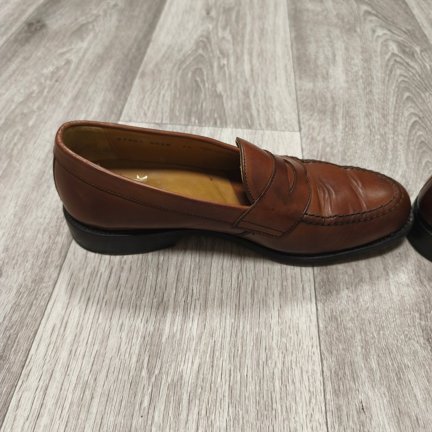 Berwick 1707 Brown Leather Penny Loafers Mens Size UK 7.5 Goodyear Welted Spain