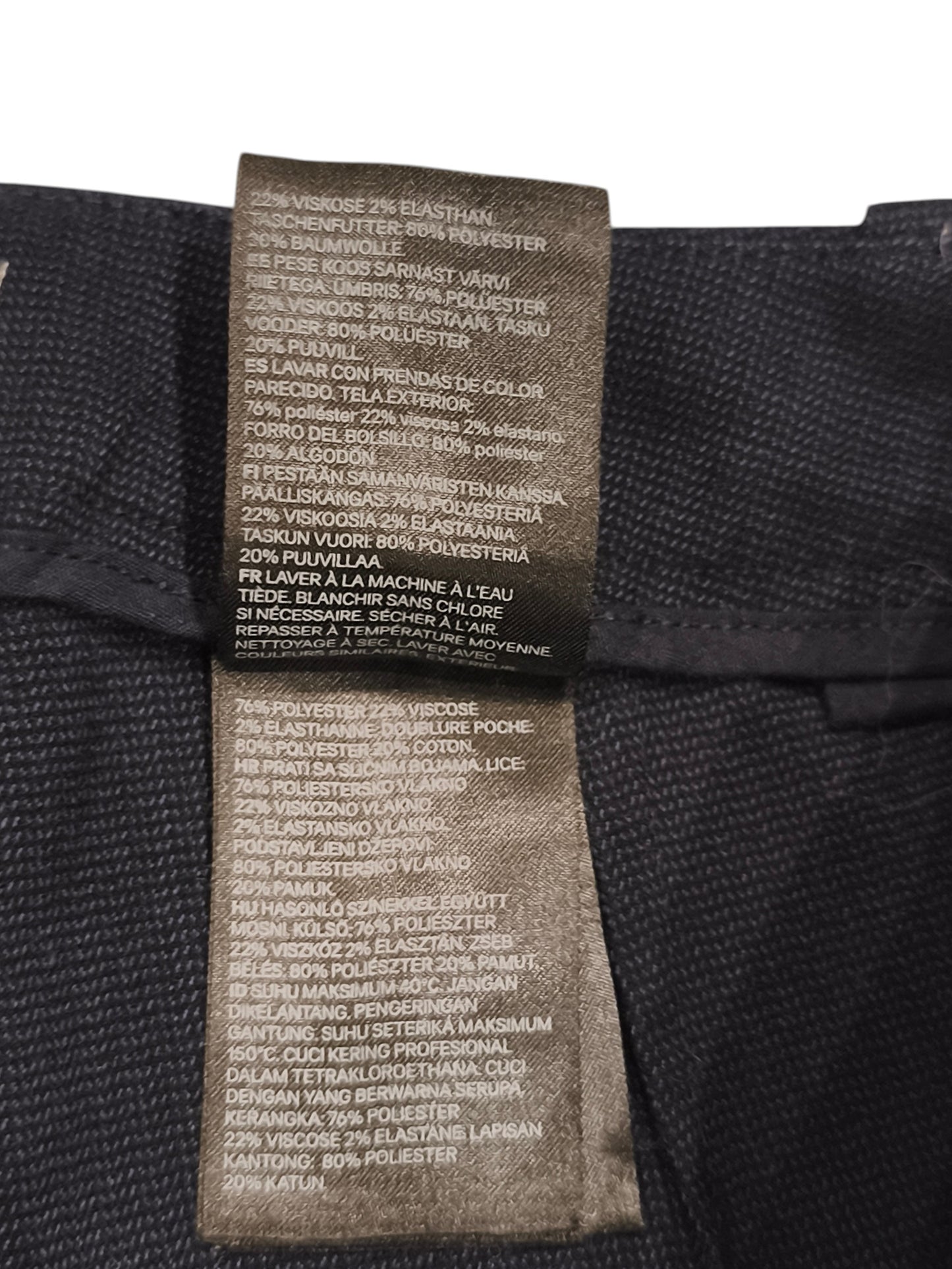 H&M Women's Black Textured Dress Pants Slim Cigarette Trousers Size EUR 34 US 4