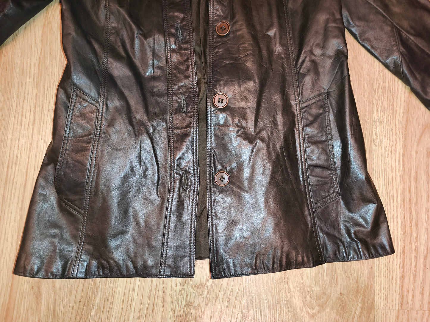 Vintage Fredrikson Jyväskylä Genuine Leather Jacket – Dark Brown – EU Size 36