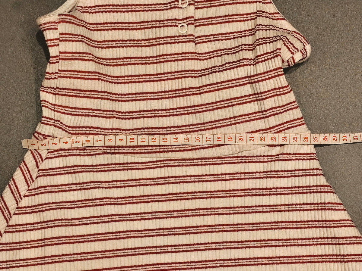 ZARA Girls Red & White Striped Ribbed Sundress | Size 8 (128 cm)