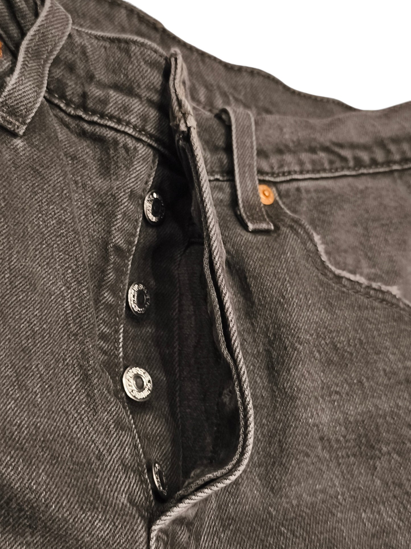 Levi's 501 Skinny Women's Jeans W29 L30 Faded Black Button Fly 501S
