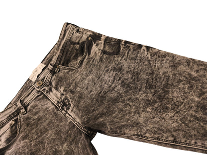 Pull&Bear Men's Grey Acid Wash Ripped Skinny Jeans - Size EUR 44 / MEX 34