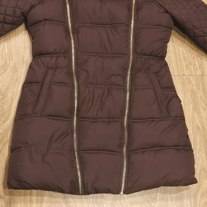 Girls Puffer Coat Hooded Faux Fur Fleece Lined Quilted Winter Jacket 13-14 YRS