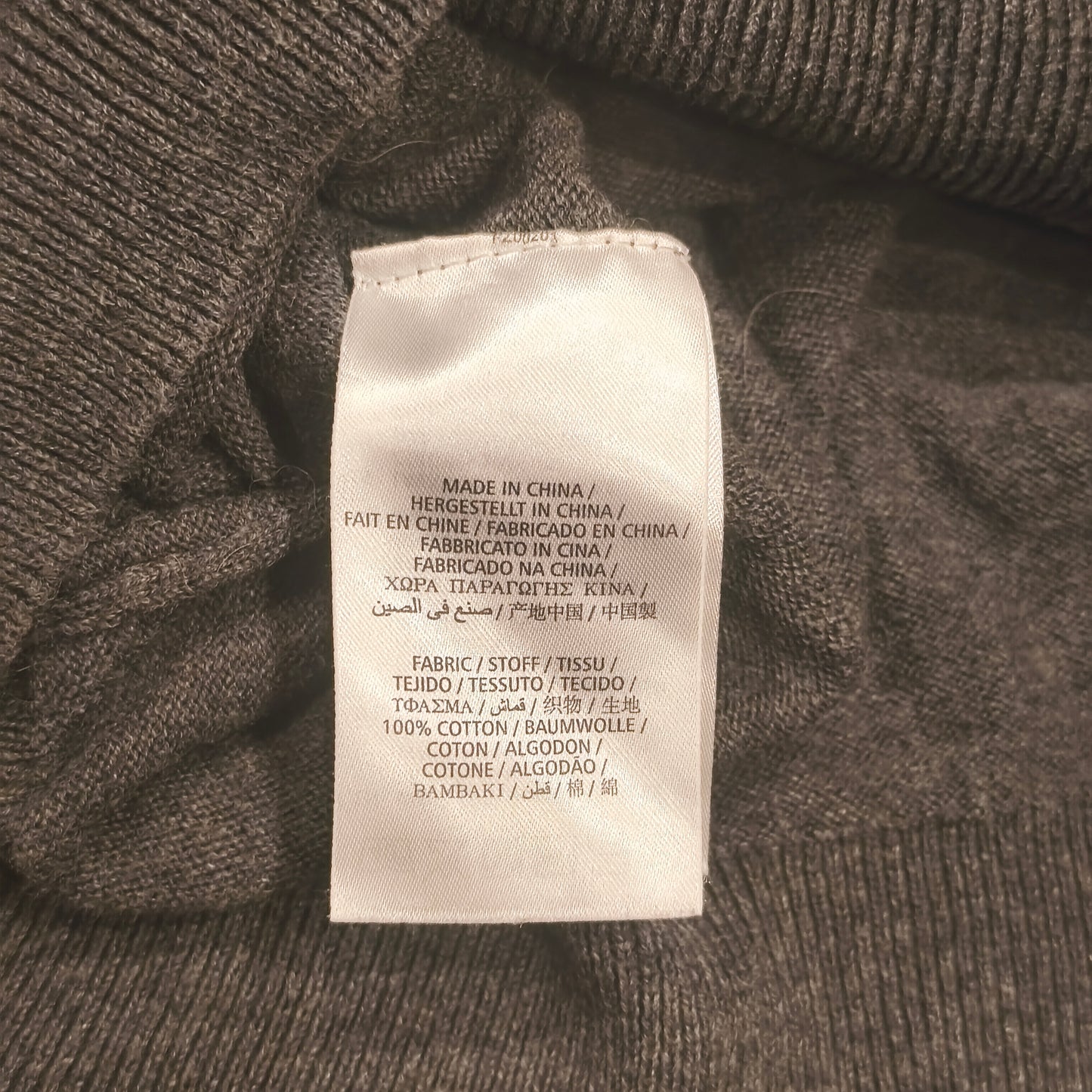 GANT Premium Cotton V-Neck Sweater Mens 2XL Charcoal Grey Knit Pullover Logo