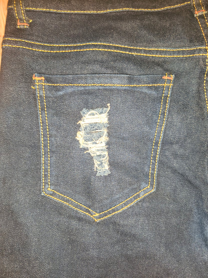 Beverly Hills Polo Club Men’s Dark Wash Distressed Slim Fit Jeans – W34