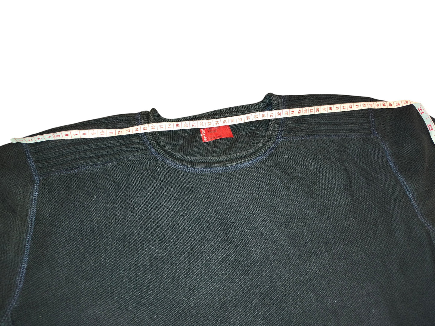 Levis Red Tab Knit Sweater Mens Large Black Crewneck Pullover Ribbed Vintage