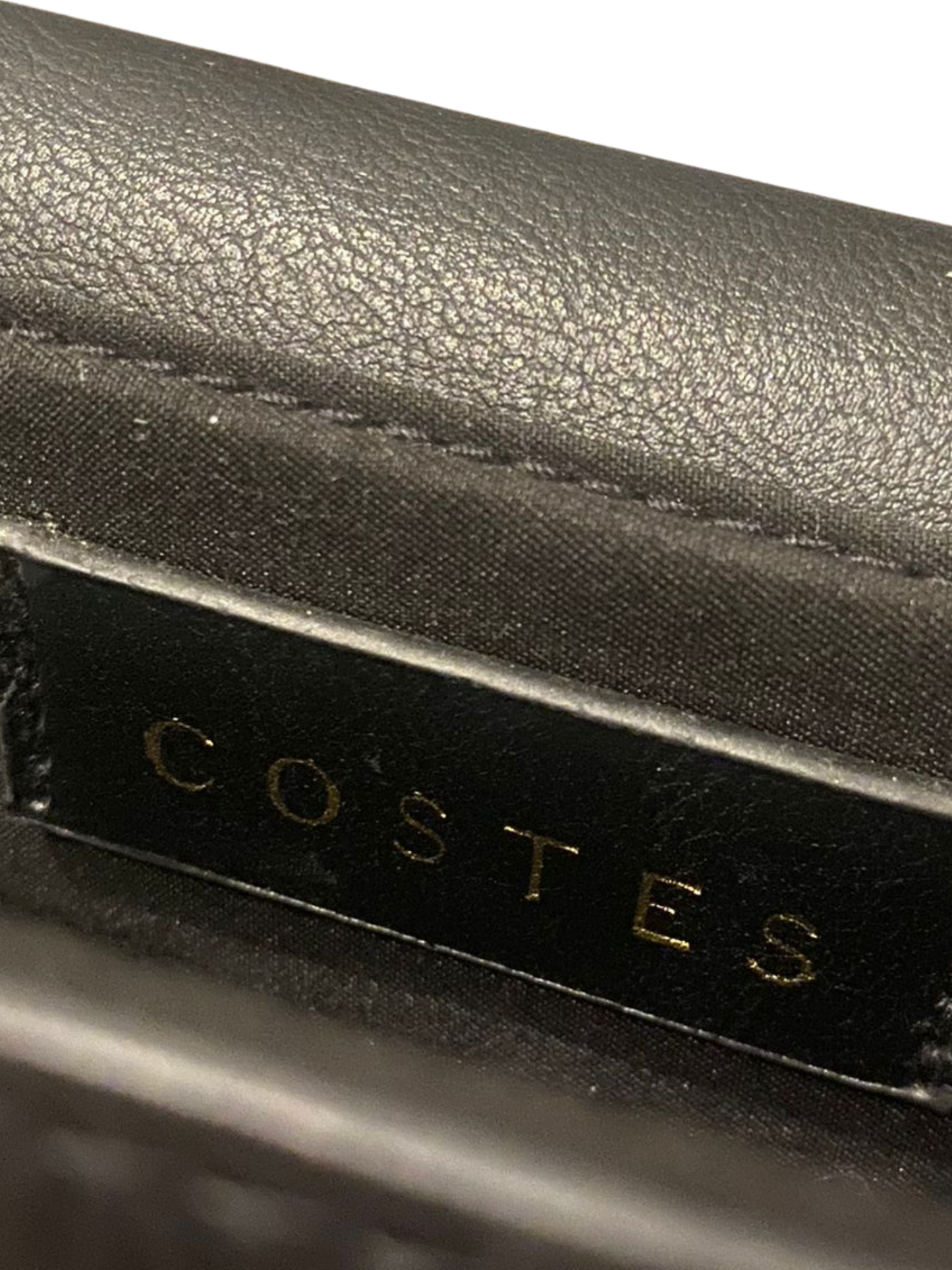 COSTES Black Shoulder Bag Gold Chunky Chain Link Strap Crossbody Minimalist