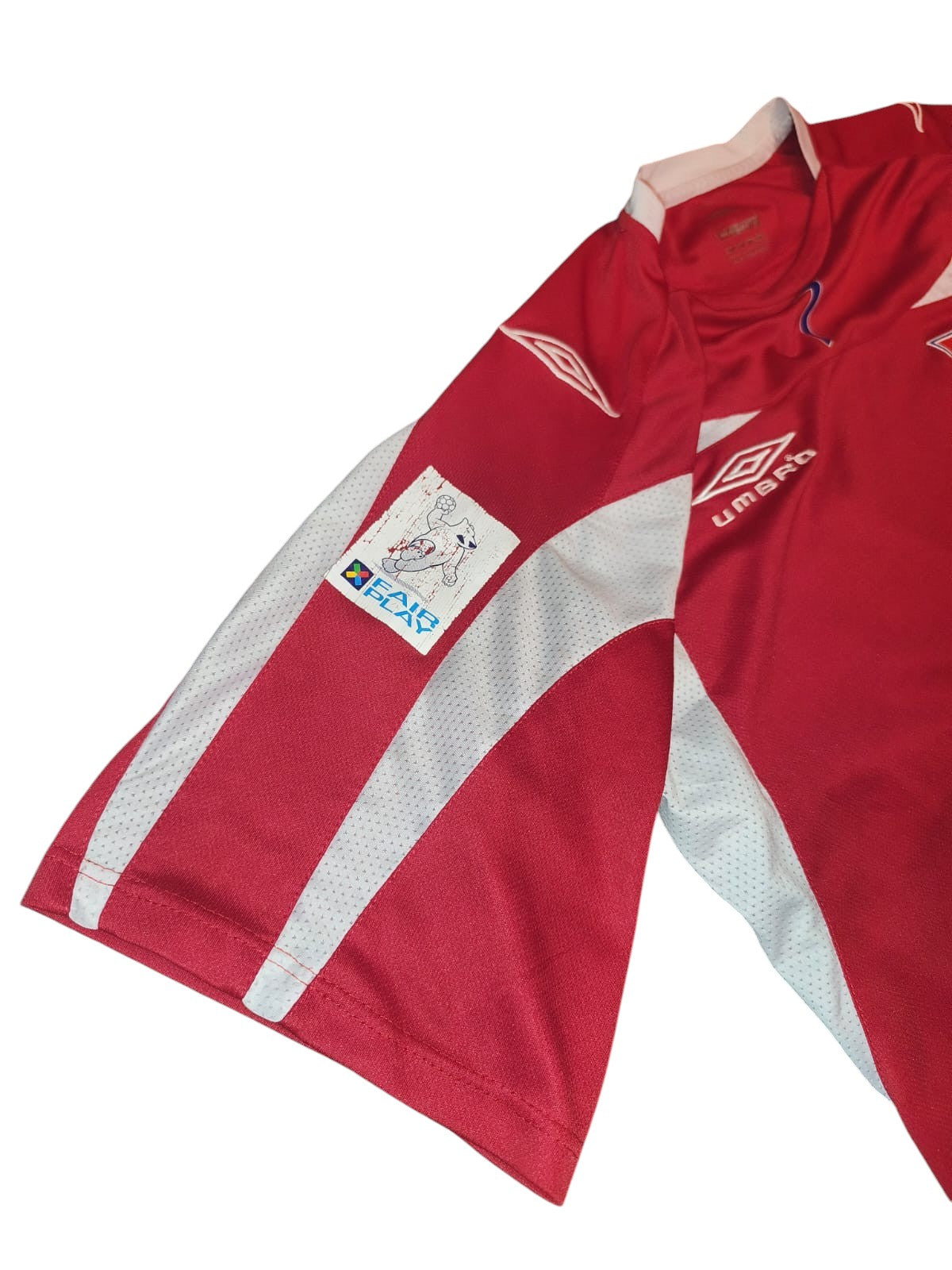 Vintage Umbro Rival Football Jersey Shirt Red White #7 Size M L Rare Soccer